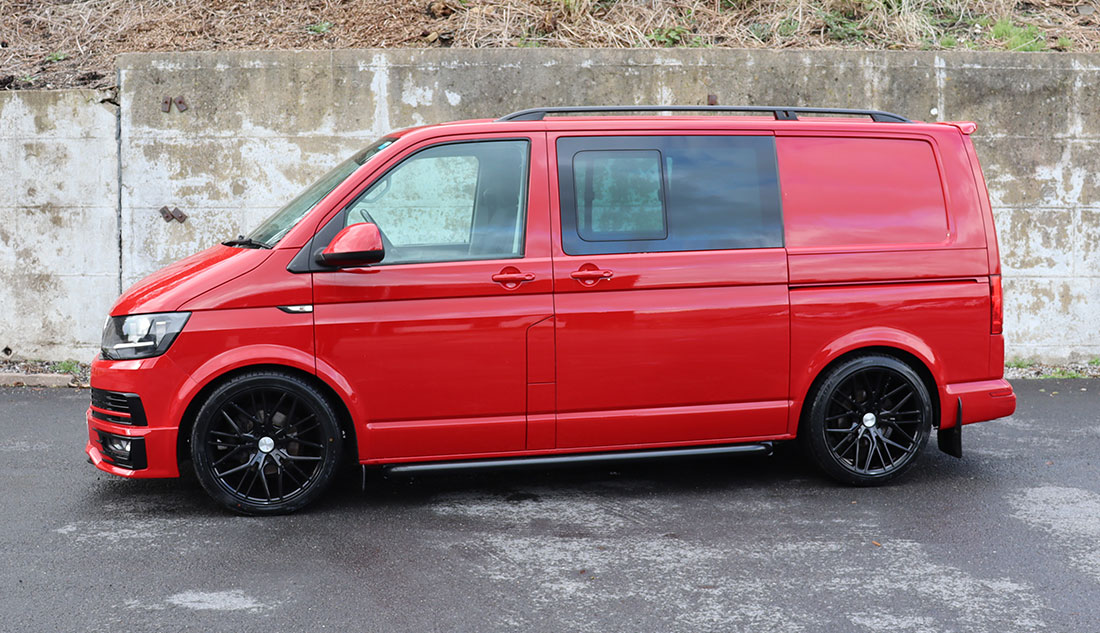 Red VW Transporter T6 Factory Kombi for sale South Wales