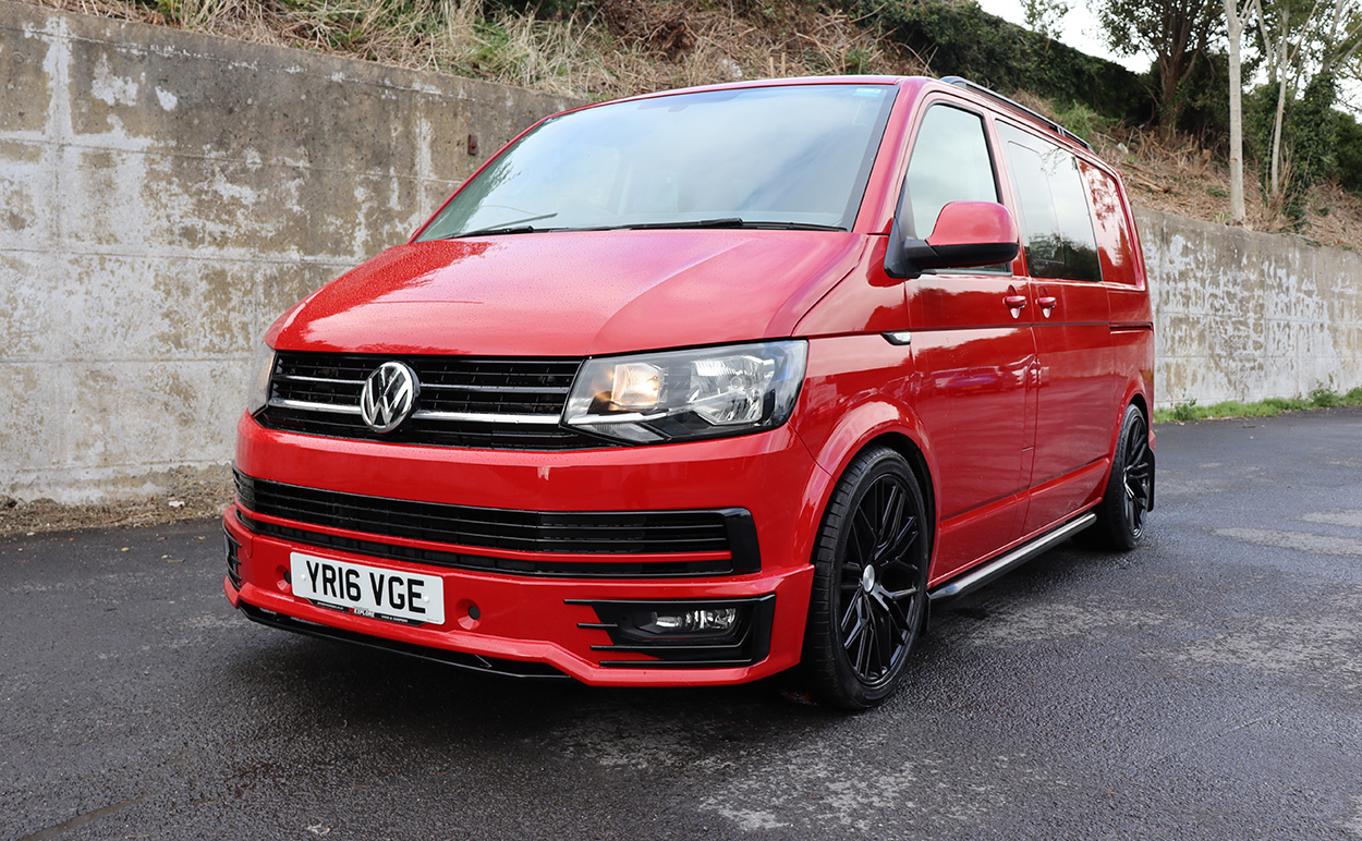 frugthave akse sidde Red VW Transporter T6 Factory Kombi for sale South Wales - Go Explore  Custom Vans & Campers Swansea South Wales
